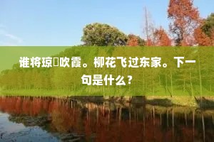 谁将琼琯吹霞。柳花飞过东家。下一句是什么？