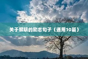 关于黎明的励志句子（通用10篇）
