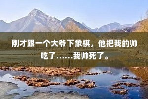 刚才跟一个大爷下象棋，他把我的帅吃了……我帅死了。