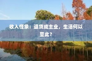 收入怪象：退货成主业，生活何以至此？