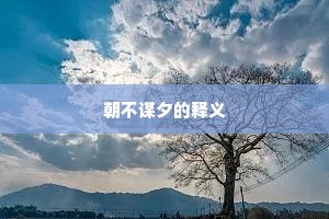 朝不谋夕的释义