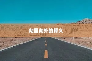 彻里彻外的释义