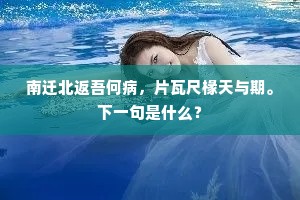 南迁北返吾何病，片瓦尺椽天与期。下一句是什么？