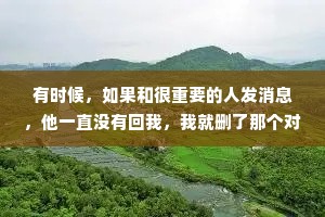 有时候，如果和很重要的人发消息，他一直没有回我，我就删了那个对话框，总感觉看到那个对话框，就好像看见了自己的卑微和讨好。