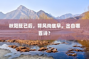 秋阳既已后，朔风尚兹早。出自哪首诗？