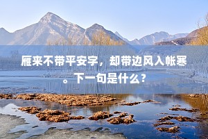 雁来不带平安字，却带边风入帐寒。下一句是什么？