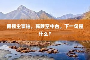 俯视尘寰袖，高陟空中台。下一句是什么？