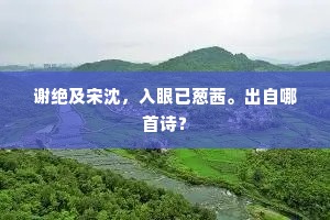 谢绝及宋沈，入眼已葱茜。出自哪首诗？