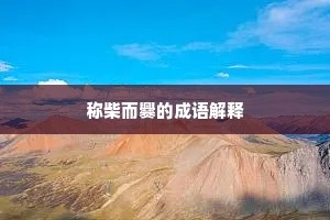 称柴而爨的成语解释