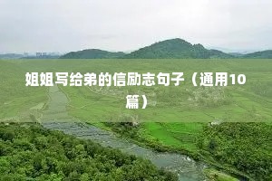 姐姐写给弟的信励志句子（通用10篇）