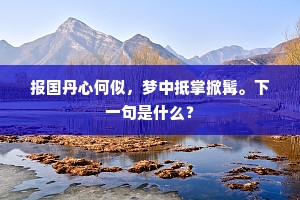 报国丹心何似，梦中抵掌掀髯。下一句是什么？