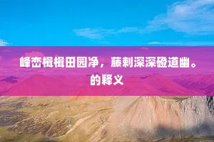 峰峦楫楫田园净，藤剌深深磴道幽。的释义