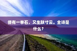 傍有一拳石，又生肤寸云。全诗是什么？