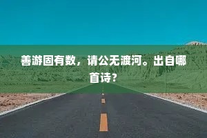 善游固有数，请公无渡河。出自哪首诗？