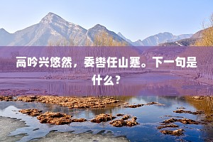 高吟兴悠然，委辔任山蹇。下一句是什么？