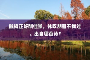 融樽正好酬佳景，休叹朋簪不我过。出自哪首诗？