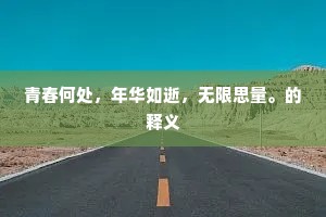 青春何处，年华如逝，无限思量。的释义