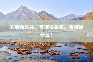 木落晚风急，宵凉侵暑衣。全诗是什么？