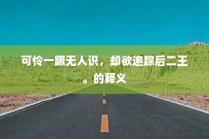 可怜一蹶无人识，却欲追踪后二王。的释义