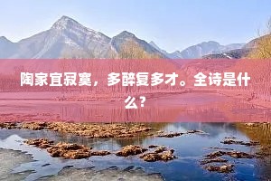 陶家宜寂寞，多醉复多才。全诗是什么？