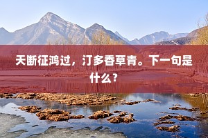 天断征鸿过，汀多香草青。下一句是什么？