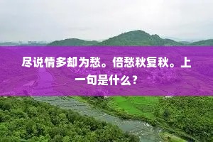 尽说情多却为愁。倍愁秋复秋。上一句是什么？