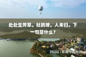 处处生芳草。杜鹃啼。人未归。下一句是什么？
