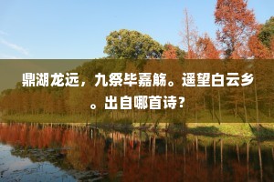 鼎湖龙远，九祭毕嘉觞。遥望白云乡。出自哪首诗？