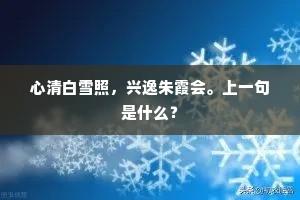 心清白雪照，兴逸朱霞会。上一句是什么？