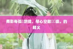 舞影每孤鳷鹊镜，琴心空敝鹔鹴裘。的释义