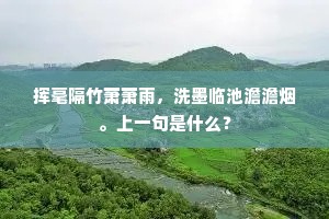 挥毫隔竹萧萧雨，洗墨临池澹澹烟。上一句是什么？
