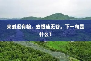 来时迟有粮，去恨速无谷。下一句是什么？