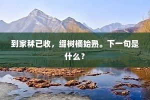 到家秫已收，缀树橘始熟。下一句是什么？