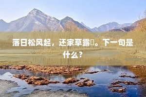 落日松风起，还家草露晞。下一句是什么？