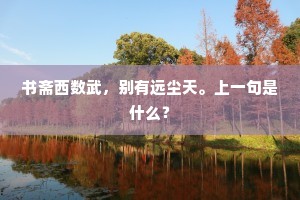 书斋西数武，别有远尘天。上一句是什么？
