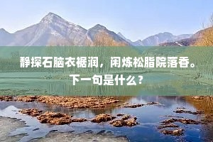 静探石脑衣裾润，闲炼松脂院落香。下一句是什么？