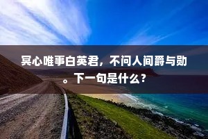 冥心唯事白英君，不问人间爵与勋。下一句是什么？