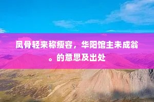 凤骨轻来称瘦容，华阳馆主未成翁。的意思及出处