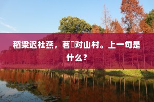 稻粱迟社燕，茗盌对山村。上一句是什么？