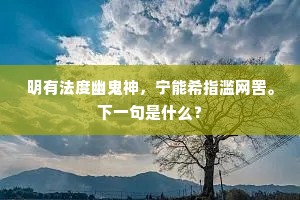明有法度幽鬼神，宁能希指滥网罟。下一句是什么？