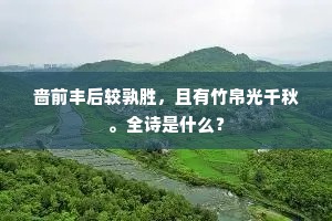 啬前丰后较孰胜，且有竹帛光千秋。全诗是什么？