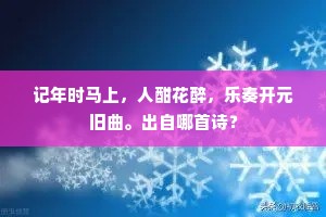 记年时马上，人酣花醉，乐奏开元旧曲。出自哪首诗？