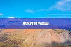 成双作对的解释