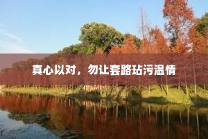 真心以对，勿让套路玷污温情