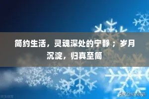 简约生活，灵魂深处的宁静 ；岁月沉淀，归真至简