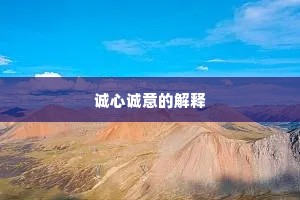 诚心诚意的解释