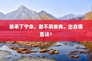 恭承丁宁命，敢不夙夜奔。出自哪首诗？