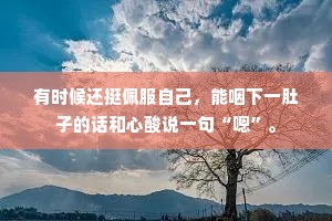 有时候还挺佩服自己，能咽下一肚子的话和心酸说一句“嗯”。