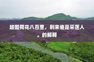 越国荷花八百里，别来谁是采莲人。的解释