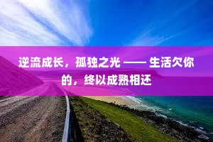 逆流成长，孤独之光 —— 生活欠你的，终以成熟相还